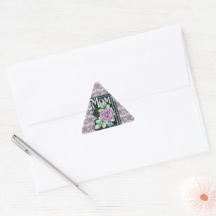 Sticker Triangulaire Définition Florale de la maman sur toute l'impress
