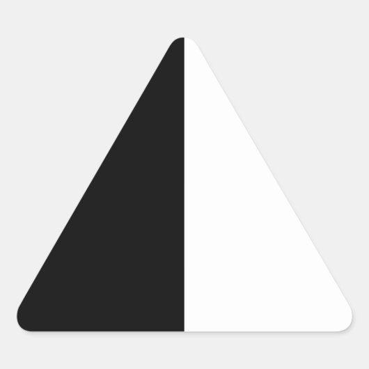 Sticker Triangulaire Demi-Noir Et Demi-Blanc Personnaliser Milieu (Devant)