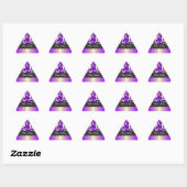 Sticker Triangulaire Dentelle pourpre et or damée (Feuille)