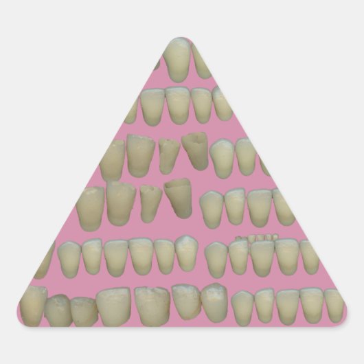 STICKER TRIANGULAIRE DENTISTE DENTISTES ORTHODONTIQUES BOUCHE DE DENTS  (Devant)