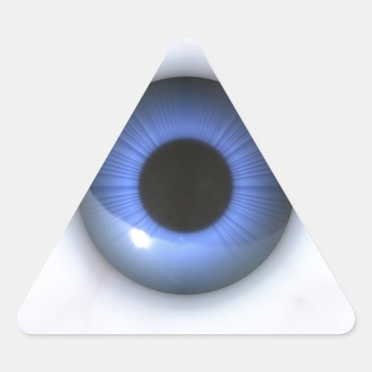 Sticker Triangulaire déplaisants yeux bleus (Devant)