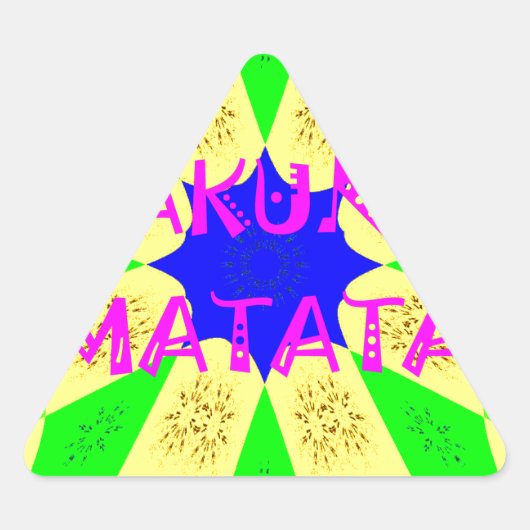 Sticker Triangulaire Dernier Hakuna Matata magnifique design Extraordin (Devant)