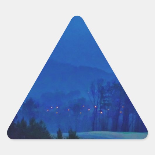 Sticker Triangulaire Des lumières scintillantes dans un Blue Mountain M (Devant)