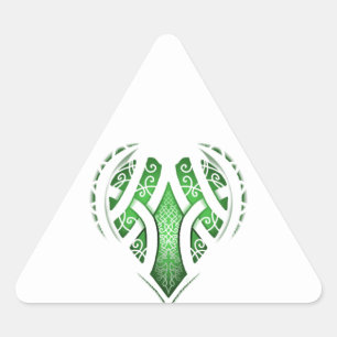 Sticker Triangulaire Design de tatouage cardiaque celtique