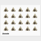 Sticker Triangulaire Dessin Avocado de style vintage (Feuille)