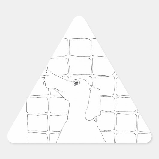 Sticker Triangulaire Dessin original Chien chinois Année 2018 Bâton 3 (Devant)