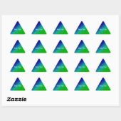 Sticker Triangulaire Diag Arc-en-ciel dégradé Floral Motif bleu vert (Feuille)
