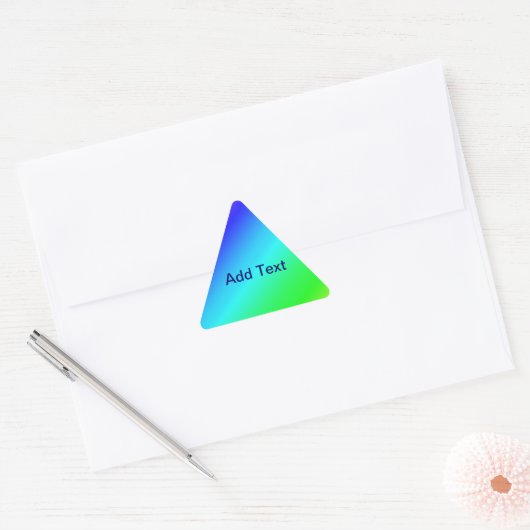 Sticker Triangulaire Diagonale arc-en-ciel bleu à vert (Enveloppe)