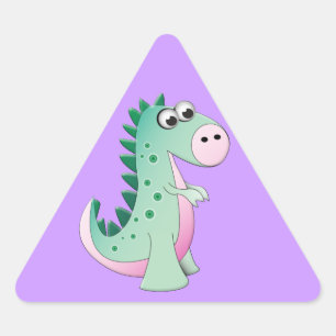 Sticker Triangulaire Dinosaure de caricature