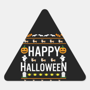 Sticker Triangulaire Don de chien Costume moche pâle pour Halloween C