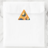 Sticker Triangulaire Douze Croissants noirs dans le ciel orange (Sac)