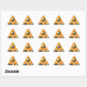 Sticker Triangulaire Douze Croissants noirs dans le ciel orange (Feuille)