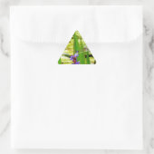 Sticker Triangulaire Dragonfly lotus and purple flower (Sac)