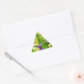 Sticker Triangulaire Dragonfly lotus and purple flower (Enveloppe)