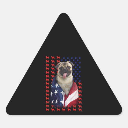 Sticker Triangulaire Drapeau américain Puggy (Devant)