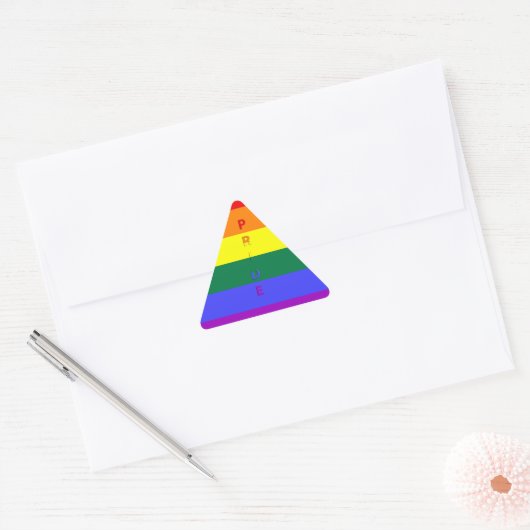 Sticker Triangulaire Drapeau arc-en-ciel LGBT Pride (Enveloppe)
