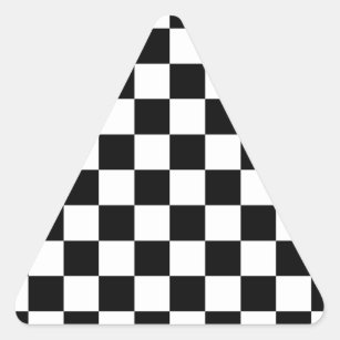 Sticker Triangulaire Drapeau Checkered emballant le damier d'échecs de