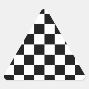 Sticker Triangulaire Drapeau Checkered emballant le damier d'échecs de