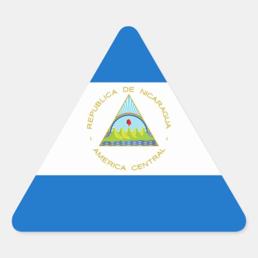Sticker Triangulaire Drapeau de Managua, Drapeau du Nicaragua (Devant)