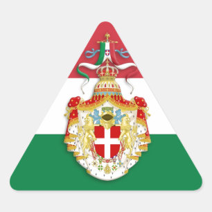Sticker Triangulaire Drapeau italien avec insigne du Royaume d'Italie