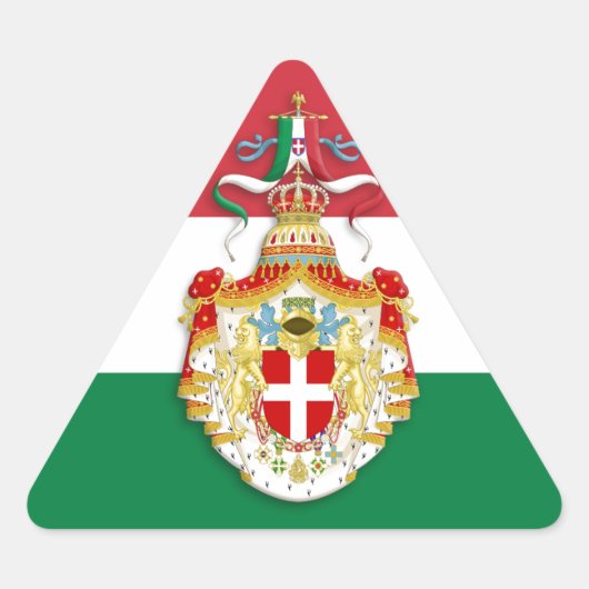 Sticker Triangulaire Drapeau italien avec insigne du Royaume d'Italie (Devant)