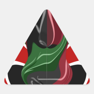 Sticker Triangulaire Drapeau Kényan en effervescence : un art moderne d