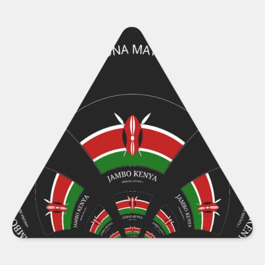 Sticker Triangulaire Drapeau kényan inspiré Jambo Welcome Design Art (Devant)