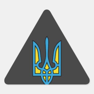 Sticker Triangulaire Drapeau ukrainien, drapeau ukrainien, fière libert