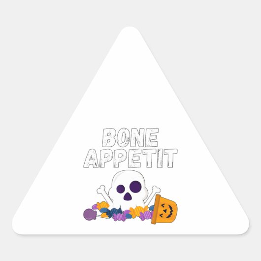 Sticker Triangulaire Drôle Chef Pun Bone Appetit Halloween Candy (Devant)