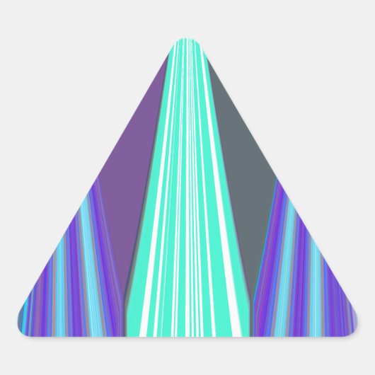 Sticker Triangulaire Edgy Blue Purple Cyan Chevron Art Imprimer (Devant)