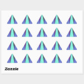 Sticker Triangulaire Edgy Blue Purple Cyan Chevron Art Imprimer (Feuille)