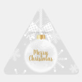 Sticker Triangulaire Élégant flocon de neige Ornement blanc Noël (Devant)