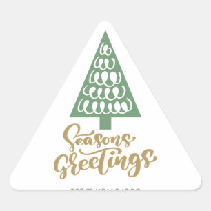 Sticker Triangulaire Élégant Joyeuses Fêtes de Noël personnalisables