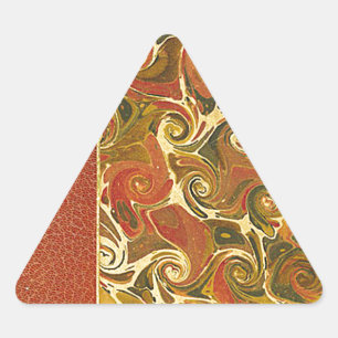 Sticker Triangulaire Élégant livre d'antiquités, Motif de swirl orné