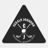 Sticker Triangulaire Élégant Monogr Golf... (Devant)