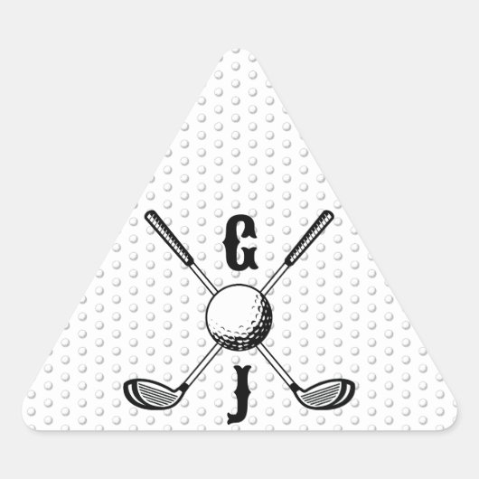 Sticker Triangulaire Élégant Monogr Minimaliste Golf... (Devant)