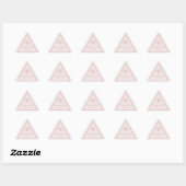 Sticker Triangulaire Élégant Monogramme rose simple (Feuille)