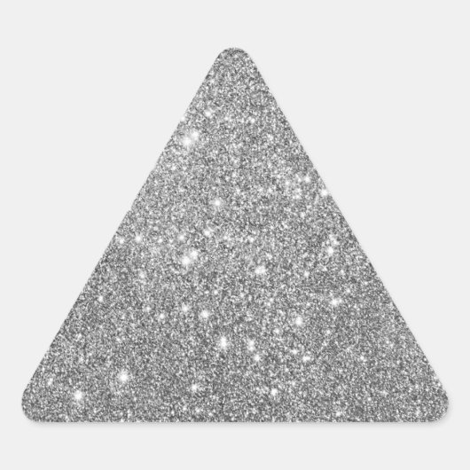 Sticker Triangulaire Elegant Silver Glitter (Devant)