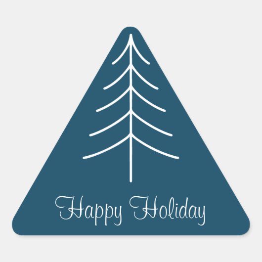 Sticker Triangulaire Élégant Simple Marine Blue Pine Tree Business (Devant)