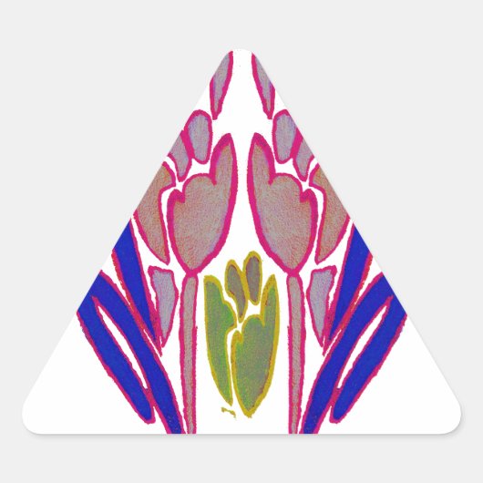 Sticker Triangulaire Elégante aquarelle Rose Imprimer (Devant)