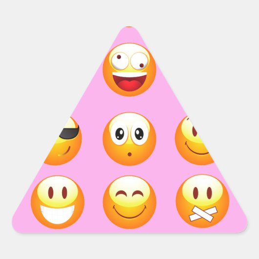 Sticker Triangulaire émoji rose pastel (Devant)