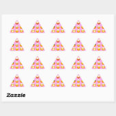Sticker Triangulaire émoji rose pastel (Feuille)