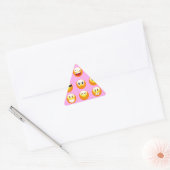 Sticker Triangulaire émoji rose pastel (Enveloppe)