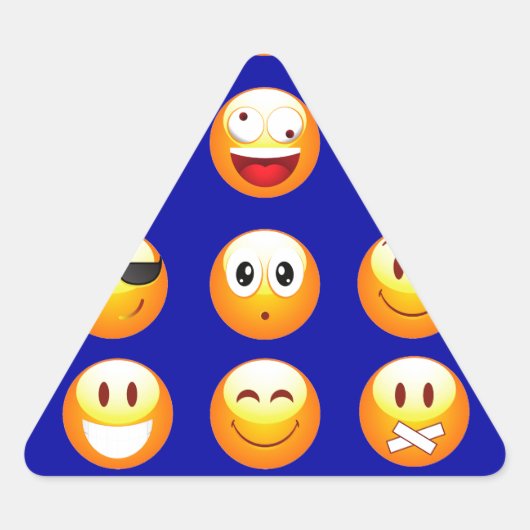 Sticker Triangulaire emojis bleu foncé (Devant)