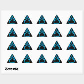 Sticker Triangulaire Empreinte de patte de chien de Néon Bleu (Feuille)