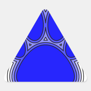 Sticker Triangulaire Empreinte de patte de chien en bleu avec contours