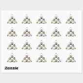 Sticker Triangulaire Empreinte de patte de chien Motif Camo (Feuille)