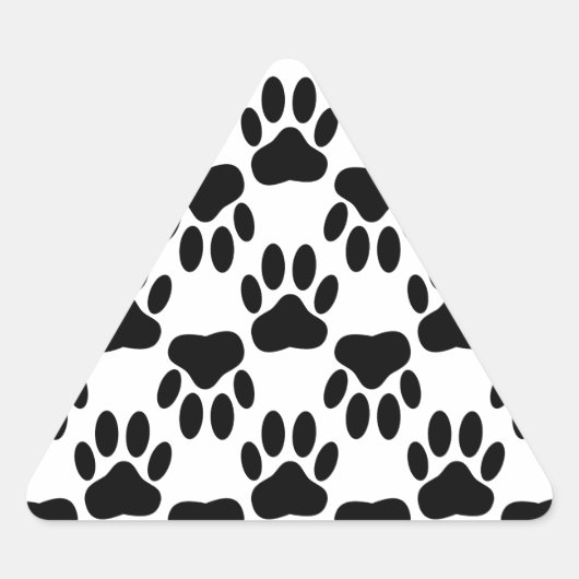 Sticker Triangulaire Empreintes de pattes de chiens haut et bas (Devant)