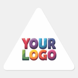 Sticker Triangulaire Entreprise de logo et de texte personnalisés simpl