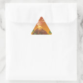 Sticker Triangulaire Éruption volcanique du dessin animé 2 (Sac)